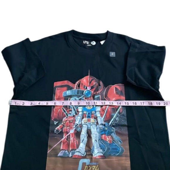 GUNDAM 45th Anniversary X Uniqlo Collaboration Black Printed T-shirt Size Small - Picture 7 of 10